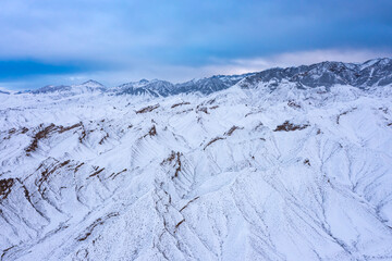 Snow Scenery of Qilian Mountains in Zhangye City, Gansu Province, China