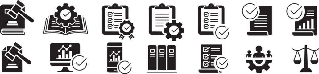 Regulation icons set vector illustration