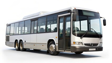 City Bus on White Background