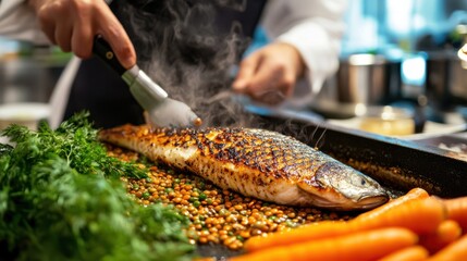 A chef preparing a meal with mineral-rich ingredients