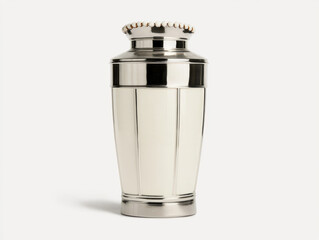 Silver cocktail shaker with sleek cylindrical design