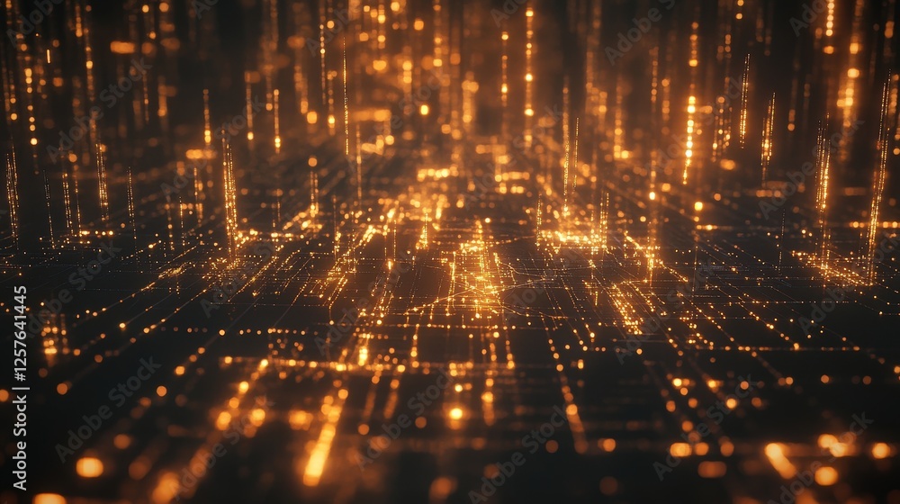 Poster a digital-inspired abstract background with interconnected glowing lines and nodes, resembling a net