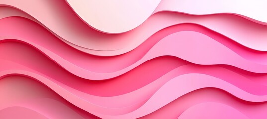 Seamless Light Pink 3D Gentle Wave Texture Pattern Background. Elegant Abstract Monochromatic