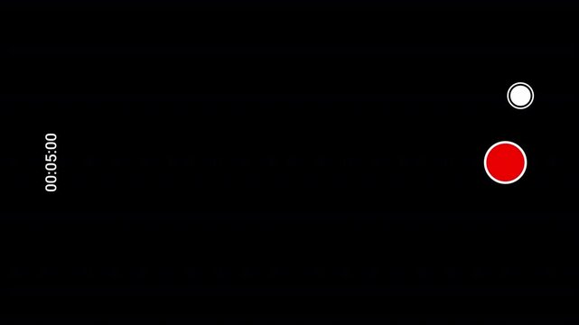 Horizontal smart phone camera screen recording overlay frame with transparent background, Smartphone video camera recording overlay frame with timecode counter