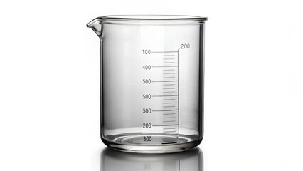 Glass Beaker on White Background