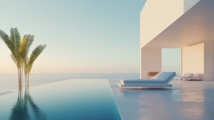 Fototapeta premium A luxury outdoor living area with a tropical seascape.