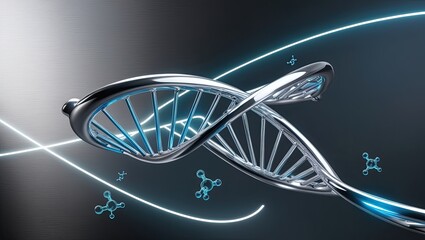 Futuristic DNA Double Helix Illustration