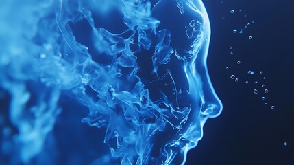 Fototapeta premium Glowing Abstract Profile: Futuristic Digital Art