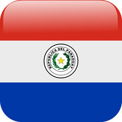 square 3d look  flag of paraguay.