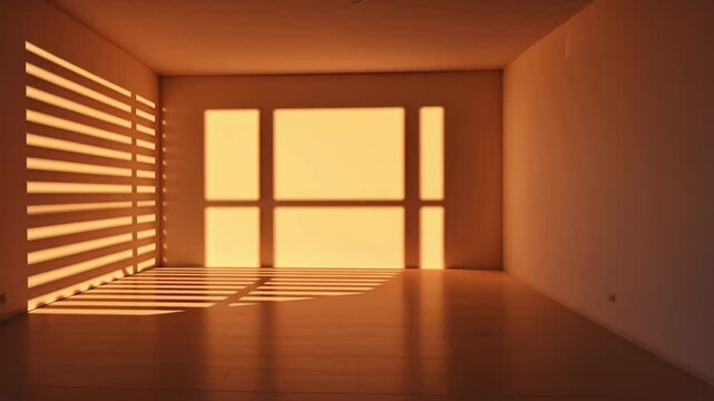 Sunset orange gradient studio room, vibrant linear pattern