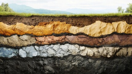 A cross-section of the earth revealing different layers