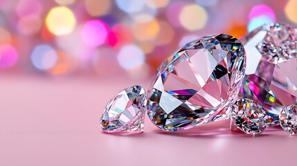 Three Diamonds On Pink Background