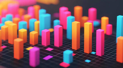 Fototapeta premium Resource allocation chart, multifaceted design, 3D illustration