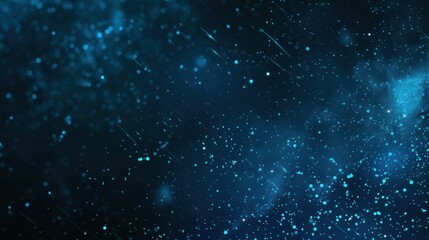 Fototapeta premium Blue Background with Scattered Dots and Shapes, Banner Template with White Space for Text. Abstract Minimalist Wallpaper with Copy Space on Blue Background. Simple Modern Wallpaper.