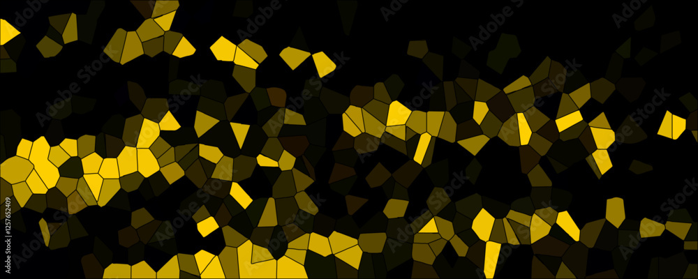 Poster geometric crystalized pattern texture black geometric mosaic design with black line broken glass ill