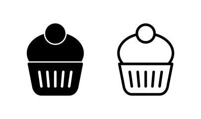 Cup cake icon logo design. Cup cake sign and symbol