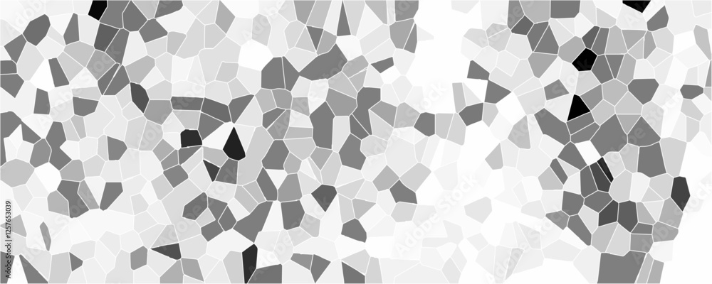 Poster simple gray and white crystalize broken quartz-stained glass voronoi diagram background. seamless pa