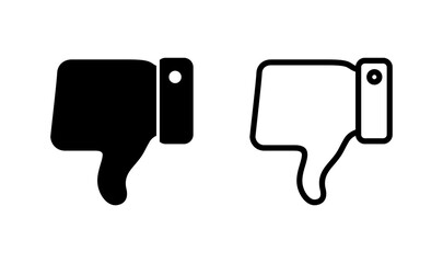 Dislike icon logo design. dislike sign and symbol. Hand with thumb down