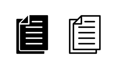 Document icon logo design. Paper sign and symbol. File Icon
