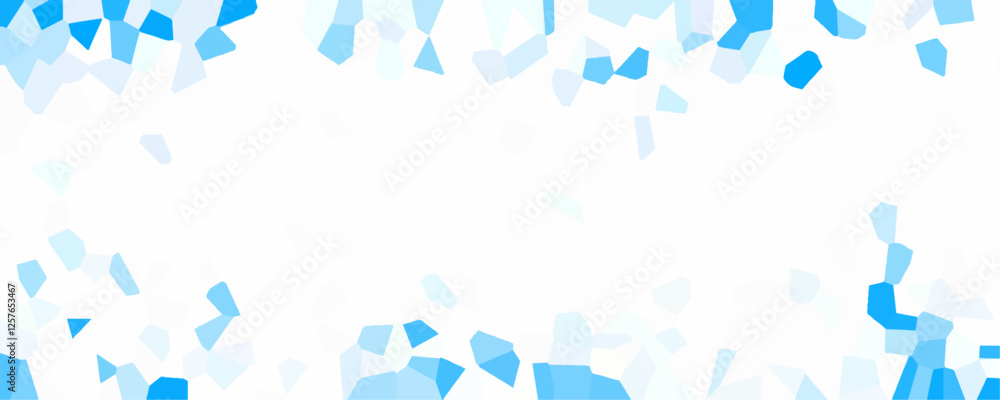 Poster light blue crystalize broken quartz-stained glass voronoi diagram background. seamless pattern with 