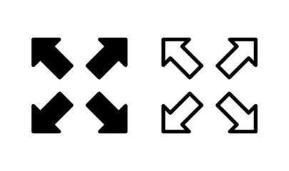 Fullscreen Icon logo design. Expand to full screen sign and symbol. Arrows symbol