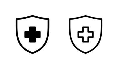Health insurance icon logo design. Insurance health document sign and symbol