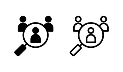 Hiring icon logo design. Search job vacancy sign and symbol. Human resources concept. Recruitment