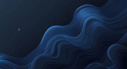 Obraz premium Abstract Dark Blue Waves Background Design Modern Art Graphic Illustration