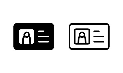 License icon logo design. ID card icon. driver license, staff identification card