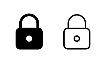 Lock icon logo design. Padlock sign and symbol. Encryption icon. Security symbol