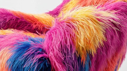 Fototapeta premium Colorful layered feathers a carnivalinspired texture closeup