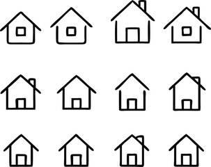 Home icons line collection. Vector