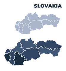 Fototapeta premium Slovakia political map with states border outline