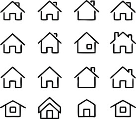 Home icons line collection. Vector