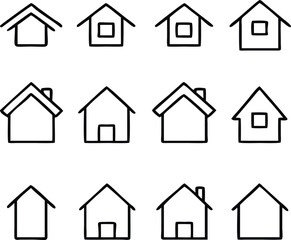 Home icons line collection. Vector
