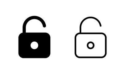 Unlock icon logo design. Unlock sign and symbol. unlocked padlock icon