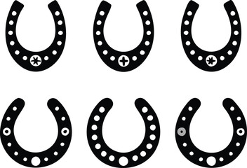 Horseshoe icon set. Vector