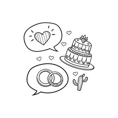 Hearts. Hand-drawn design elements