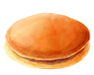 どら焼きの水彩イラスト