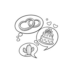 Hearts. Hand-drawn design elements