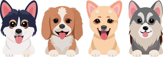 Different dogs collection. Vector