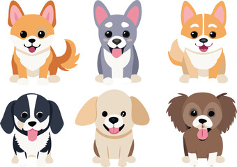 Different dogs collection. Vector