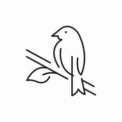 Bird branch wildlife nature icon vector sign