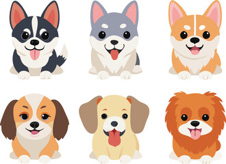 Different dogs collection. Vector