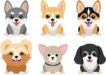 Different dogs collection. Vector