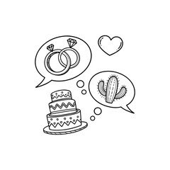 Hearts. Hand-drawn design elements