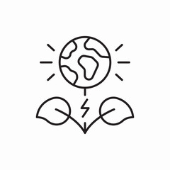 Solar energy earth power icon vector sign