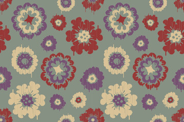 Motifs African boho paisley Floral embroidery Ikat pattern border. Ethnic ikat floral Ethnic Indian Pattern Ikat pattern Ethnic Pattern.Border indian floral Aztec embroidery border seamless patterns.