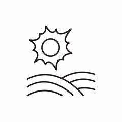 field sun icon vector sign