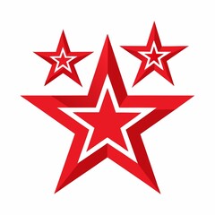 red  3d star design on white background
